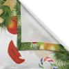 Ambesonne Christmas Long Kitchen Curtains, Traditional Design Holly Berry Branches Snow and Bokeh Effect Print, Two Panels Drapes with Rod Pocket Room Decor, 55″ x 45″, White Red(Red Vermilion)