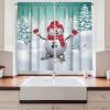 Ambesonne Christmas Long Kitchen Curtains, Traditional Design Holly Berry Branches Snow and Bokeh Effect Print, Two Panels Drapes with Rod Pocket Room Decor, 55″ x 45″, White Red(White Teal)