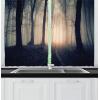 Ambesonne Christmas Long Kitchen Curtains, Traditional Design Holly Berry Branches Snow and Bokeh Effect Print, Two Panels Drapes with Rod Pocket Room Decor, 55″ x 45″, White Red(Black Charcoal)