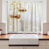 Ambesonne Christmas Long Kitchen Curtains, Traditional Design Holly Berry Branches Snow and Bokeh Effect Print, Two Panels Drapes with Rod Pocket Room Decor, 55″ x 45″, White Red(Yellow White)