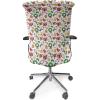 Ambesonne Christmas Office Chair Cover, Celebration of Xmas Garland Candy Cane Snowman Mistletoe Tree Ornaments, Stretchable Decorative Universal Size High Back Printed Slipcover, Red White Green