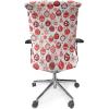 Ambesonne Christmas Office Chair Cover, Classical Themed Old Fashioned Celebration Carols Winter Design Patterns, Stretchable Decorative Universal Size High Back Printed Slipcover, White and Vermilion(White and Vermilion)
