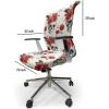 Ambesonne Christmas Office Chair Cover, Colorful Christmas Balls Different Retro Pattern Holiday Celebration, Stretchable Decorative Universal Size High Back Printed Slipcover, Blue Grey Purple Yellow(Vermilion Black)