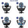 Ambesonne Christmas Office Chair Cover, Colorful Christmas Balls Different Retro Pattern Holiday Celebration, Stretchable Decorative Universal Size High Back Printed Slipcover, Blue Grey Purple Yellow(Blue Red Ivory)