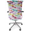 Ambesonne Christmas Office Chair Cover, Colorful Christmas Balls Different Retro Pattern Holiday Celebration, Stretchable Decorative Universal Size High Back Printed Slipcover, Blue Grey Purple Yellow(Pink Teal)