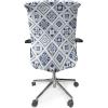 Ambesonne Christmas Office Chair Cover, Colorful Christmas Balls Different Retro Pattern Holiday Celebration, Stretchable Decorative Universal Size High Back Printed Slipcover, Blue Grey Purple Yellow(White Blue)
