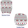 Ambesonne Christmas Office Chair Cover, Colorful Christmas Balls Different Retro Pattern Holiday Celebration, Stretchable Decorative Universal Size High Back Printed Slipcover, Blue Grey Purple Yellow(Grey White and Red)