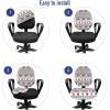 Ambesonne Christmas Office Chair Cover, Colorful Christmas Balls Different Retro Pattern Holiday Celebration, Stretchable Decorative Universal Size High Back Printed Slipcover, Blue Grey Purple Yellow(Grey White and Red)