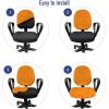 Ambesonne Christmas Office Chair Cover, Colorful Christmas Balls Different Retro Pattern Holiday Celebration, Stretchable Decorative Universal Size High Back Printed Slipcover, Blue Grey Purple Yellow(Orange)