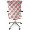 Ambesonne Christmas Office Chair Cover, Colorful Christmas Balls Different Retro Pattern Holiday Celebration, Stretchable Decorative Universal Size High Back Printed Slipcover, Blue Grey Purple Yellow(Pink White)