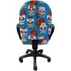 Ambesonne Christmas Office Chair Cover, Colorful Christmas Balls Different Retro Pattern Holiday Celebration, Stretchable Decorative Universal Size High Back Printed Slipcover, Blue Grey Purple Yellow(Blue Red Ivory)