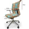 Ambesonne Christmas Office Chair Cover, Colorful Christmas Balls Different Retro Pattern Holiday Celebration, Stretchable Decorative Universal Size High Back Printed Slipcover, Blue Grey Purple Yellow(Beige Aqua)