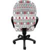 Ambesonne Christmas Office Chair Cover, Colorful Christmas Balls Different Retro Pattern Holiday Celebration, Stretchable Decorative Universal Size High Back Printed Slipcover, Blue Grey Purple Yellow(Grey White and Red)