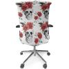 Ambesonne Christmas Office Chair Cover, Colorful Christmas Balls Different Retro Pattern Holiday Celebration, Stretchable Decorative Universal Size High Back Printed Slipcover, Blue Grey Purple Yellow(Vermilion Black)