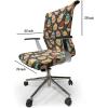 Ambesonne Christmas Office Chair Cover, Colorful Christmas Balls Different Retro Pattern Holiday Celebration, Stretchable Decorative Universal Size High Back Printed Slipcover, Blue Grey Purple Yellow(Grey Red)