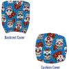 Ambesonne Christmas Office Chair Cover, Colorful Christmas Balls Different Retro Pattern Holiday Celebration, Stretchable Decorative Universal Size High Back Printed Slipcover, Blue Grey Purple Yellow(Blue Red Ivory)