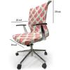 Ambesonne Christmas Office Chair Cover, Colorful Christmas Balls Different Retro Pattern Holiday Celebration, Stretchable Decorative Universal Size High Back Printed Slipcover, Blue Grey Purple Yellow(Pink White)