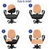 Ambesonne Christmas Office Chair Cover, Colorful Christmas Balls Different Retro Pattern Holiday Celebration, Stretchable Decorative Universal Size High Back Printed Slipcover, Blue Grey Purple Yellow(Orange White)
