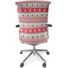 Ambesonne Christmas Office Chair Cover, Colorful Christmas Balls Different Retro Pattern Holiday Celebration, Stretchable Decorative Universal Size High Back Printed Slipcover, Blue Grey Purple Yellow(Vermilion Green White)