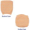 Ambesonne Christmas Office Chair Cover, Colorful Christmas Balls Different Retro Pattern Holiday Celebration, Stretchable Decorative Universal Size High Back Printed Slipcover, Blue Grey Purple Yellow(Orange White)