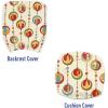 Ambesonne Christmas Office Chair Slipcover, Holiday Pendants with Colorful Dots and Balls Reindeer Santa Elf and Fir Tree, Protective Stretch Decorative Fabric Cover, Multicolor