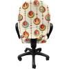 Ambesonne Christmas Office Chair Slipcover, Holiday Pendants with Colorful Dots and Balls Reindeer Santa Elf and Fir Tree, Protective Stretch Decorative Fabric Cover, Multicolor