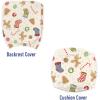 Ambesonne Christmas Office Chair Slipcover, Traditional Sweets of Xmas Party Gingerbread Cookies Lollipop Candies with Socks, Protective Stretch Decorative Fabric Cover, Pale Coffee Green Red