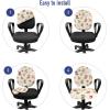 Ambesonne Christmas Office Chair Slipcover, Traditional Sweets of Xmas Party Gingerbread Cookies Lollipop Candies with Socks, Protective Stretch Decorative Fabric Cover, Pale Coffee Green Red