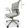 Ambesonne Christmas Office Chair Slipcover, Vivid of Joyous Holiday Celebration Jumping Dancing Cheery Cartoon for Yule, Protective Stretch Decorative Fabric Cover, Standard Size, Green Red(Black and White)