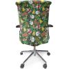 Ambesonne Christmas Office Chair Slipcover, Vivid of Joyous Holiday Celebration Jumping Dancing Cheery Cartoon for Yule, Protective Stretch Decorative Fabric Cover, Standard Size, Green Red(Green Red)