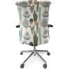 Ambesonne Christmas Office Chair Slipcover, Vivid of Joyous Holiday Celebration Jumping Dancing Cheery Cartoon for Yule, Protective Stretch Decorative Fabric Cover, Standard Size, Green Red(Fern Green)