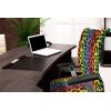 Ambesonne Christmas Office Chair Slipcover, Vivid of Joyous Holiday Celebration Jumping Dancing Cheery Cartoon for Yule, Protective Stretch Decorative Fabric Cover, Standard Size, Green Red(Purple Black)
