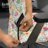 Ambesonne Christmas Office Chair Slipcover, Vivid of Joyous Holiday Celebration Jumping Dancing Cheery Cartoon for Yule, Protective Stretch Decorative Fabric Cover, Standard Size, Green Red(Teal Magenta)