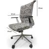 Ambesonne Christmas Office Chair Slipcover, Vivid of Joyous Holiday Celebration Jumping Dancing Cheery Cartoon for Yule, Protective Stretch Decorative Fabric Cover, Standard Size, Green Red(White Black)