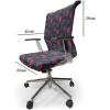 Ambesonne Christmas Office Chair Slipcover, Vivid of Joyous Holiday Celebration Jumping Dancing Cheery Cartoon for Yule, Protective Stretch Decorative Fabric Cover, Standard Size, Green Red(Pink Charcoal)