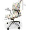 Ambesonne Christmas Office Chair Slipcover, Vivid of Joyous Holiday Celebration Jumping Dancing Cheery Cartoon for Yule, Protective Stretch Decorative Fabric Cover, Standard Size, Green Red(Green White)