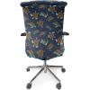 Ambesonne Christmas Office Chair Slipcover, Vivid of Joyous Holiday Celebration Jumping Dancing Cheery Cartoon for Yule, Protective Stretch Decorative Fabric Cover, Standard Size, Green Red(Navy Brown)