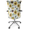 Ambesonne Christmas Office Chair Slipcover, Vivid of Joyous Holiday Celebration Jumping Dancing Cheery Cartoon for Yule, Protective Stretch Decorative Fabric Cover, Standard Size, Green Red(Green Brown)