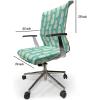 Ambesonne Christmas Office Chair Slipcover, Vivid of Joyous Holiday Celebration Jumping Dancing Cheery Cartoon for Yule, Protective Stretch Decorative Fabric Cover, Standard Size, Green Red(Yellow Turquoise)