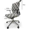 Ambesonne Christmas Office Chair Slipcover, Vivid of Joyous Holiday Celebration Jumping Dancing Cheery Cartoon for Yule, Protective Stretch Decorative Fabric Cover, Standard Size, Green Red(Black White)