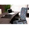 Ambesonne Christmas Office Chair Slipcover, Vivid of Joyous Holiday Celebration Jumping Dancing Cheery Cartoon for Yule, Protective Stretch Decorative Fabric Cover, Standard Size, Green Red(Dark Indigo Soft Blue Blush)