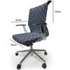 Ambesonne Christmas Office Chair Slipcover, Vivid of Joyous Holiday Celebration Jumping Dancing Cheery Cartoon for Yule, Protective Stretch Decorative Fabric Cover, Standard Size, Green Red(Bluegrey White)