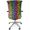 Ambesonne Christmas Office Chair Slipcover, Vivid of Joyous Holiday Celebration Jumping Dancing Cheery Cartoon for Yule, Protective Stretch Decorative Fabric Cover, Standard Size, Green Red(Purple Black)