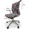 Ambesonne Christmas Office Chair Slipcover, Vivid of Joyous Holiday Celebration Jumping Dancing Cheery Cartoon for Yule, Protective Stretch Decorative Fabric Cover, Standard Size, Green Red(Dimgrey Coral)
