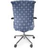 Ambesonne Christmas Office Chair Slipcover, Vivid of Joyous Holiday Celebration Jumping Dancing Cheery Cartoon for Yule, Protective Stretch Decorative Fabric Cover, Standard Size, Green Red(Azure Blue)