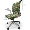 Ambesonne Christmas Office Chair Slipcover, Vivid of Joyous Holiday Celebration Jumping Dancing Cheery Cartoon for Yule, Protective Stretch Decorative Fabric Cover, Standard Size, Green Red(Green Red)