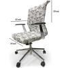 Ambesonne Christmas Office Chair Slipcover, Vivid of Joyous Holiday Celebration Jumping Dancing Cheery Cartoon for Yule, Protective Stretch Decorative Fabric Cover, Standard Size, Green Red(Purpleblue White)