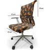 Ambesonne Christmas Office Chair Slipcover, Vivid of Joyous Holiday Celebration Jumping Dancing Cheery Cartoon for Yule, Protective Stretch Decorative Fabric Cover, Standard Size, Green Red(Orange Black)