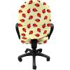 Ambesonne Christmas Office Chair Slipcover, Vivid of Joyous Holiday Celebration Jumping Dancing Cheery Cartoon for Yule, Protective Stretch Decorative Fabric Cover, Standard Size, Green Red(Pale Yellow Vermilion)