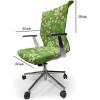 Ambesonne Christmas Office Chair Slipcover, Vivid of Joyous Holiday Celebration Jumping Dancing Cheery Cartoon for Yule, Protective Stretch Decorative Fabric Cover, Standard Size, Green Red(Yellow Green)